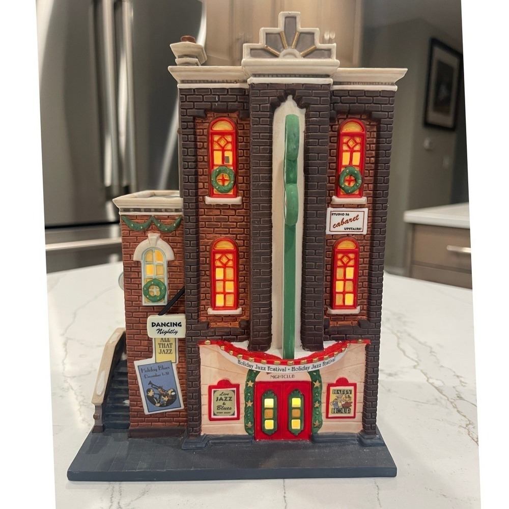 Dept 56 Christmas in the City HI-DE-HO NIGHTCLUB & Bonus Figure - DANCE CONTEST